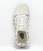 Vans Old Skool Poppy Floral Cream Skate Shoes