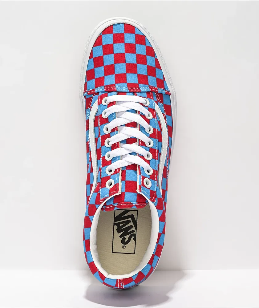 Vans Old Skool Red u0026 Blue Checkered Skate Shoes | Mall of America®