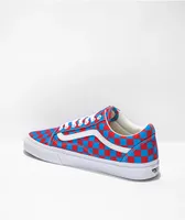 Vans Old Skool Red & Blue Checkered Skate Shoes