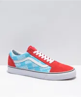 Vans Old Skool Retro Blue, Red, & White Skate Shoes