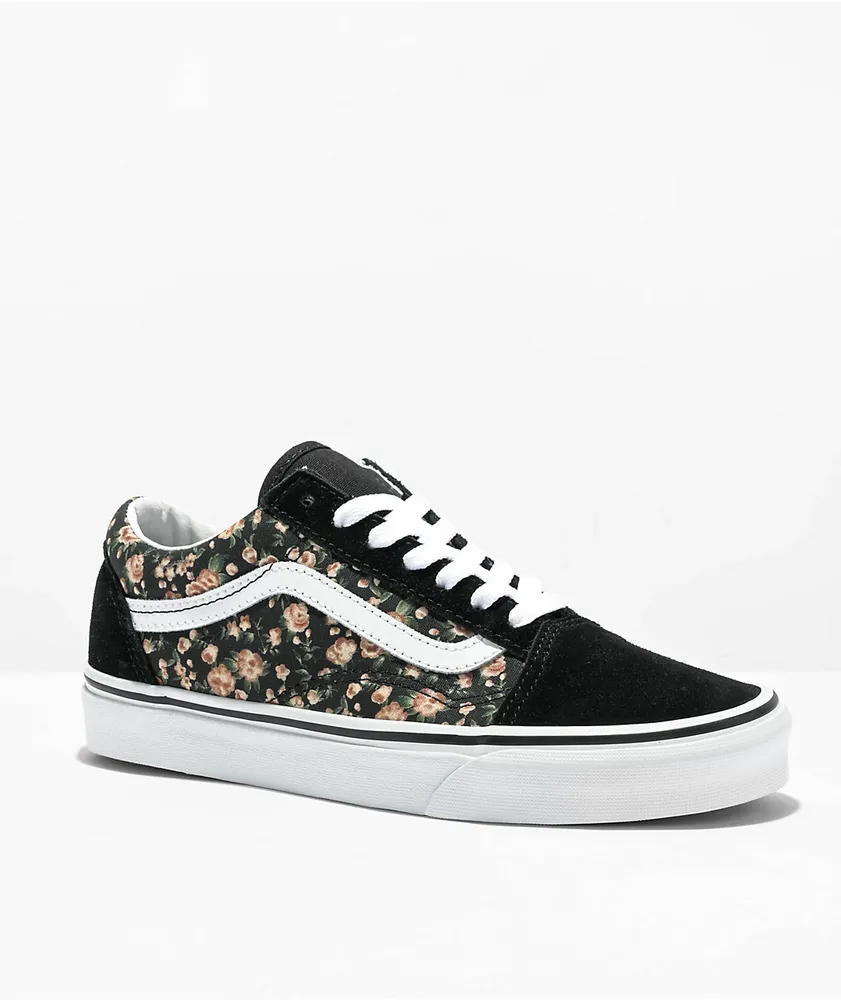 Vans Old Skool Rose Dreams Black Skate Shoes