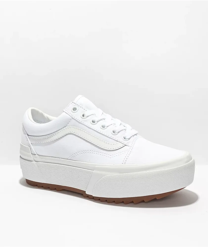 Vans Old Skool Stacked True White Platform Shoes