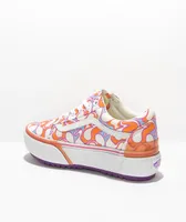 Vans Old Skool Stacked UV Peace Orange & White Platform Shoes