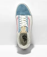 Vans Old Skool Stackform Blue & Pink Sherpa Platform Shoes