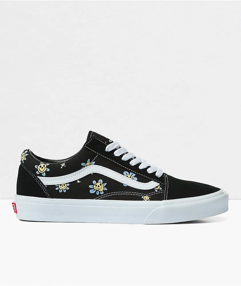 Vans Old Skool Trippy Grin Floral Black Skate Shoes