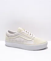 Vans Old Skool White Floral Platform Shoes