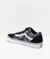 Vans Old Skool Wireframe Skulls Black & White Skate Shoes