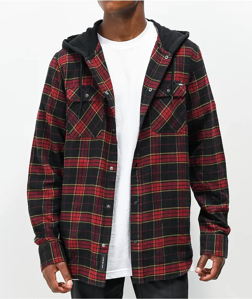 Vans Parkway II Pomegranate & Black Hooded Flannel Shirt