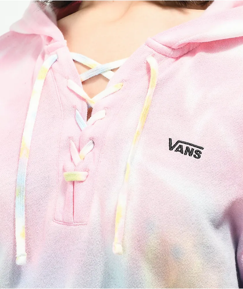 Vans Popsicle Tie Dye Lace Up Crop Hoodie