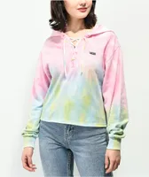 Vans Popsicle Tie Dye Lace Up Crop Hoodie