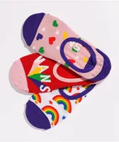 Vans Rainbow Party Canoodle 3 Pack No Show Socks