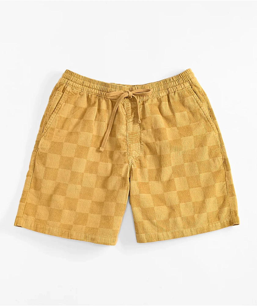 Vans Range Checkered Corduroy Tan Skate Shorts