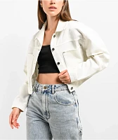 Vans Raynes White Crop Trucker Jacket