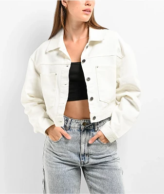 Vans Raynes White Crop Trucker Jacket