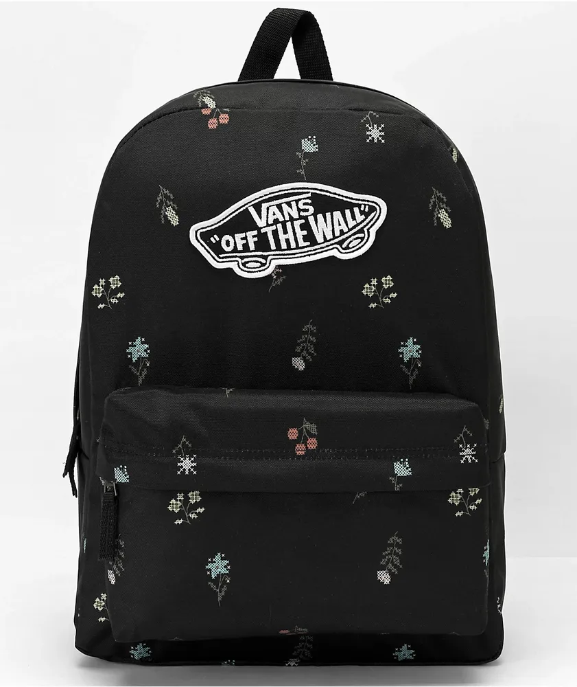 Vans Realm Black Rose Smoke Backpack