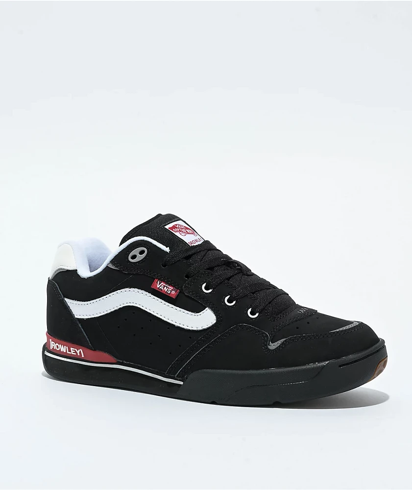 Vans Rowley XLT Black, White, & Red Skate Shoes