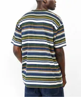Vans Sable Green, Blue & Yellow Stripe T-Shirt