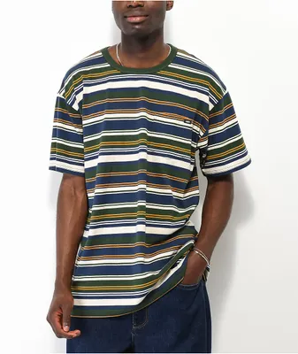 Vans Sable Green, Blue & Yellow Stripe T-Shirt