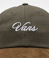 Vans Script Jockey Olive & Brown Strapback Hat