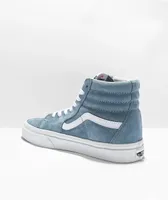 Vans Sk8-Hi Ashley Blue & White Pig Suede Skate Shoes