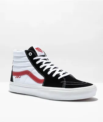 Vans Sk8-Hi Athletic Black & Red Skate Shoes