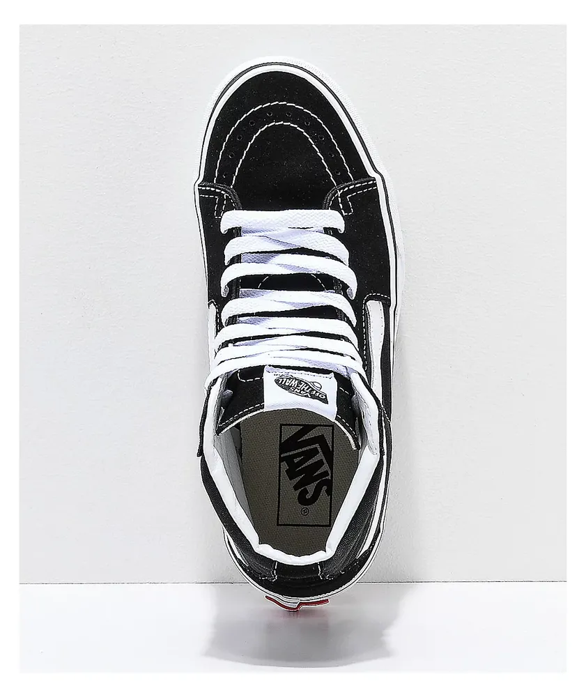 Vans Sk8-Hi Black & White Platform Shoes