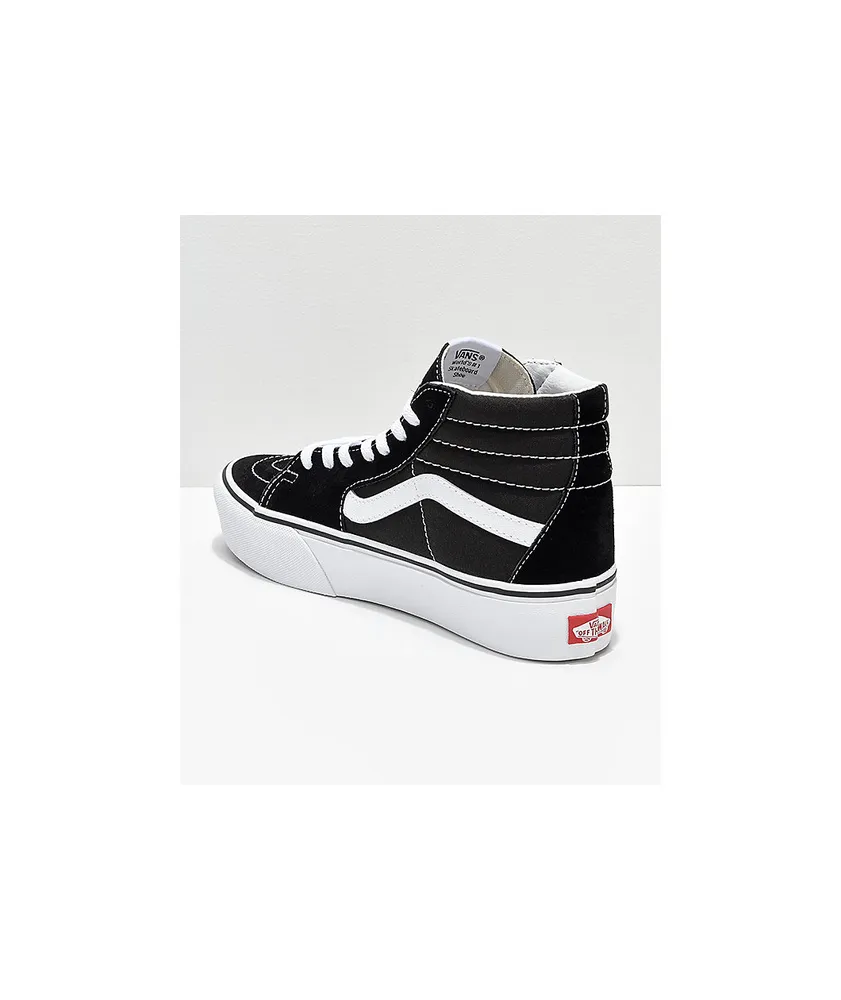 Vans Sk8-Hi Black & White Platform Shoes