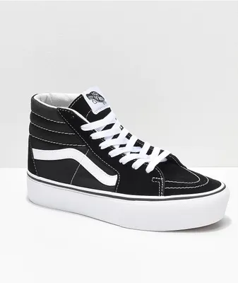 Vans Sk8-Hi Black & White Platform Shoes