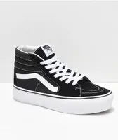 Vans Sk8-Hi Black & White Platform Shoes