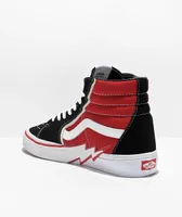 Vans Sk8-Hi Bolt Black & Red Skate Shoes