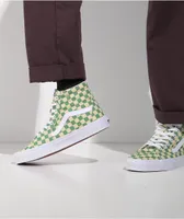 Vans Sk8-Hi Checker Light Green & White Skate Shoes