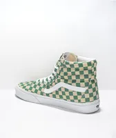 Vans Sk8-Hi Checker Light Green & White Skate Shoes