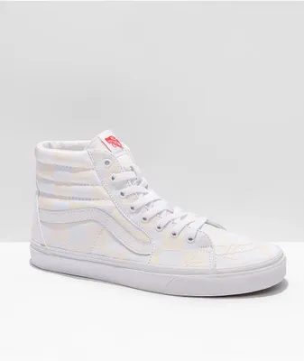 Vans Sk8-Hi DIY White Checkered Skate Shoes