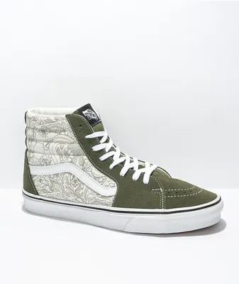 Vans Sk8-Hi Desert Skulls Grape Leaf & White Skate Shoes