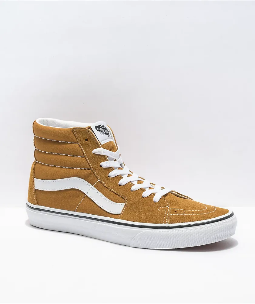 Vans Sk8-Hi Golden Brown & White Skate Shoes