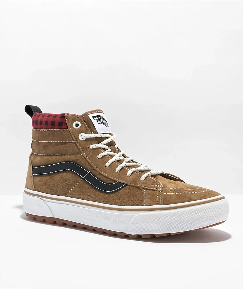 Vans Sk8-Hi MTE-1 Plaid Brown & Black Skate Shoes