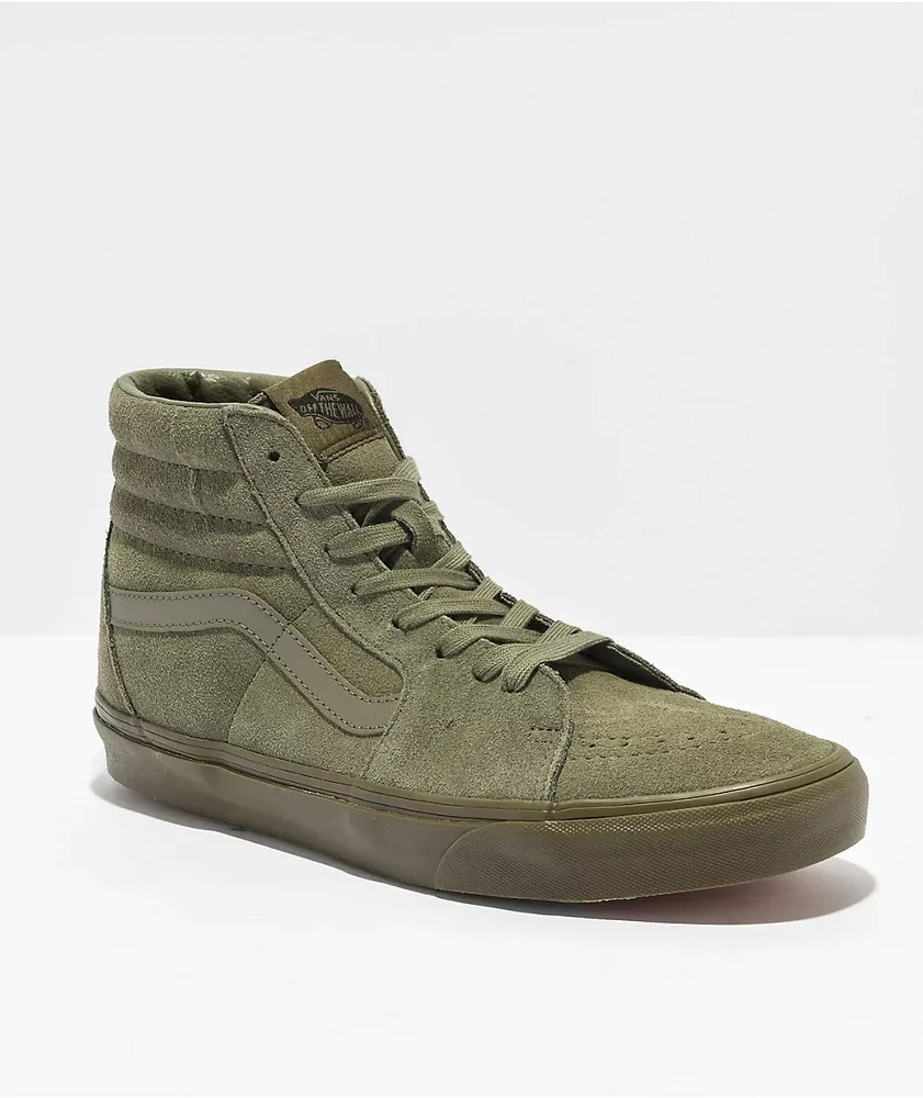 Vans Sk8-Hi Mono Olive Skate Shoes