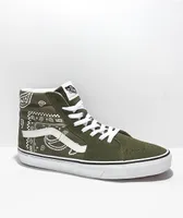 Vans Sk8-Hi Peace Paisley Grape Leaf Skate Shoes