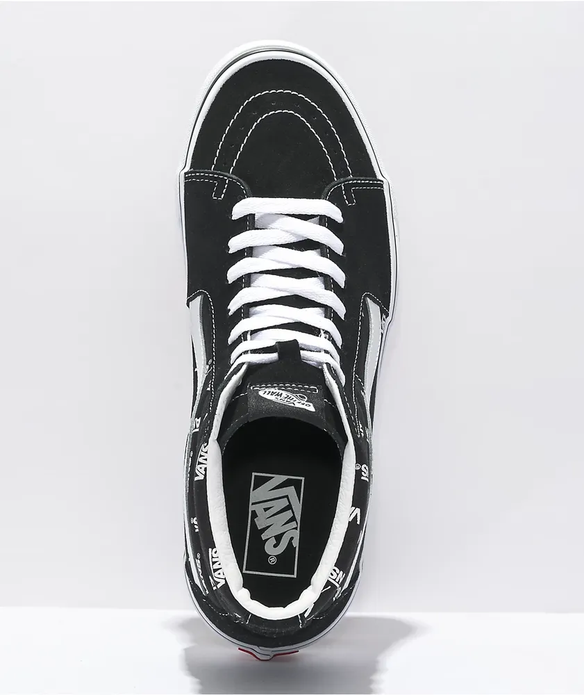 Vans Sk8-Hi Print Black & White Skate Shoes