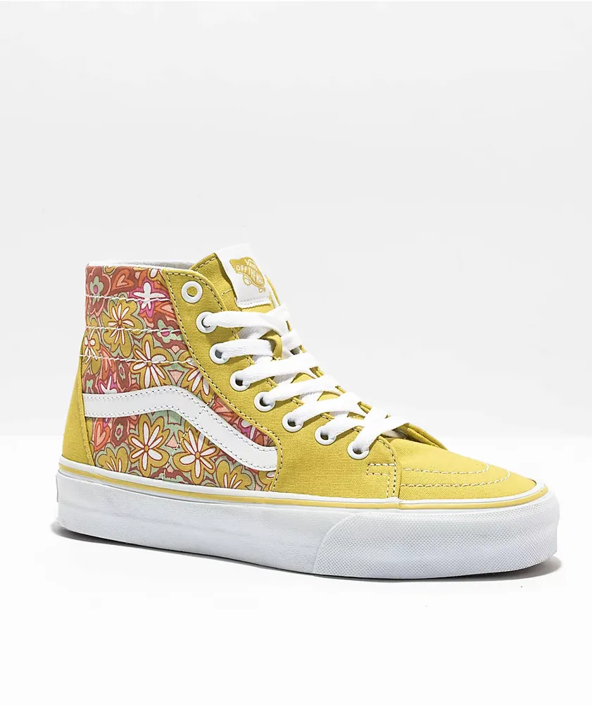 Vans Sk8-Hi Psychedelic Resort Yellow Skate Shoes