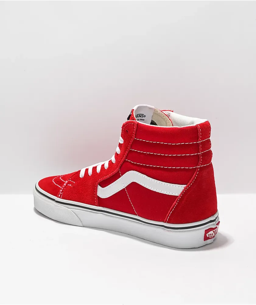 Vans Sk8-Hi Racing Red & White Skate Shoes