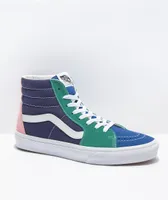 Vans Sk8-Hi Retro Court Multi & White Skate Shoes 