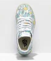 Vans Sk8-Hi Stacked Mint, Blue & Yellow Sunwaves Platform Shoes