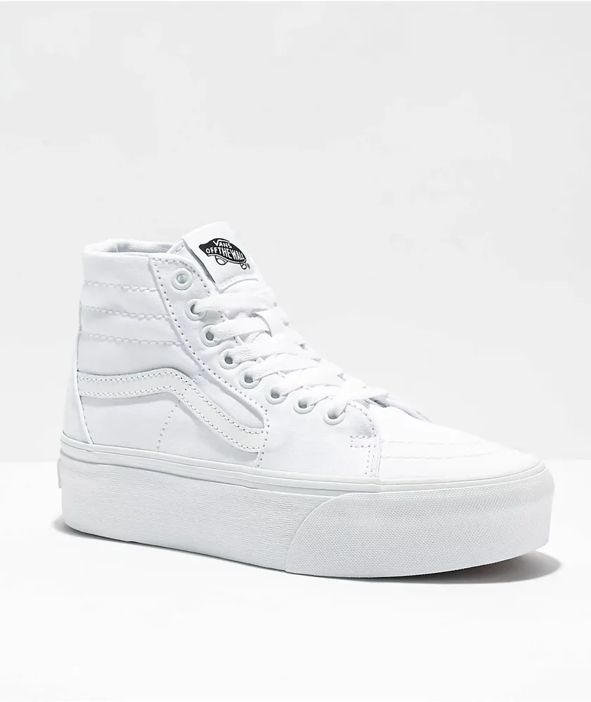 Vans Sk8-Hi Tapered Stackform True White Platform Shoes