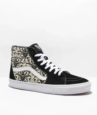 Vans Sk8-Hi Tapestry Black & Bone Skate Shoes