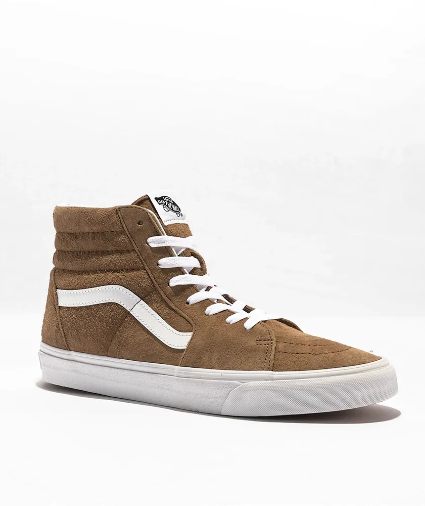 Vans Sk8-Hi Tobacco Brown Pig Suede Skate Shoes