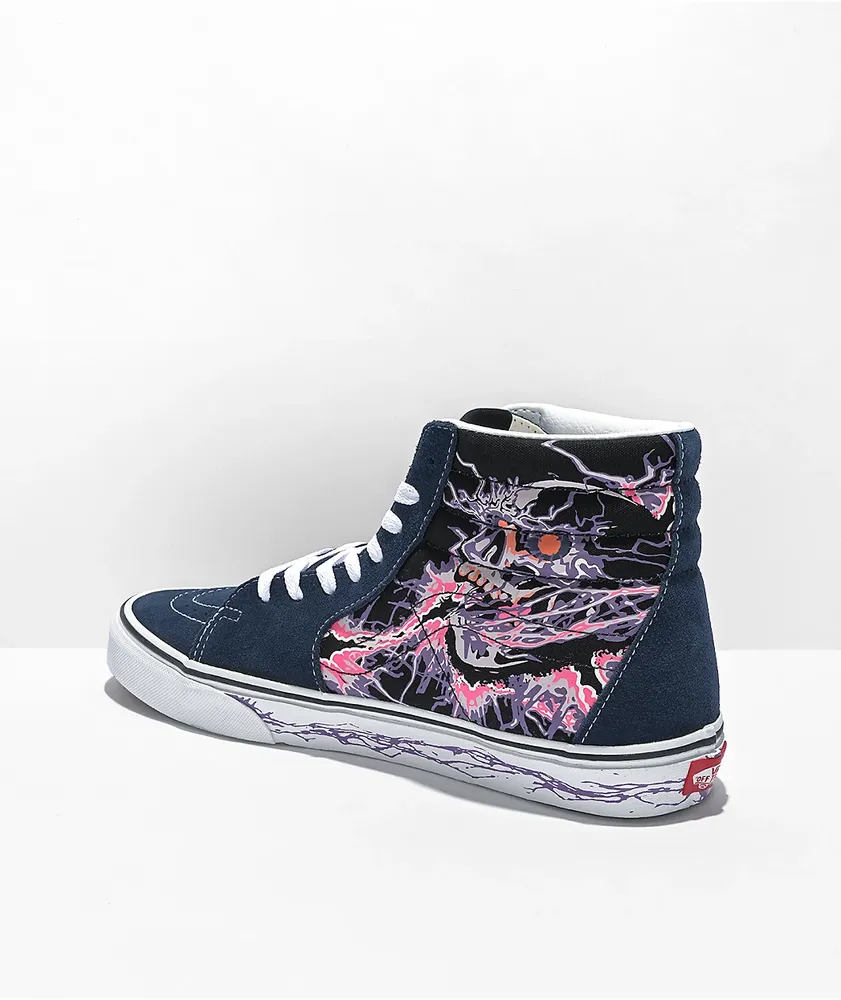 Vans Sk8-Hi Zap Navy & Black Glow-In-The-Dark Skate Shoes