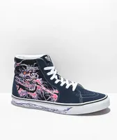 Vans Sk8-Hi Zap Navy & Black Glow-In-The-Dark Skate Shoes