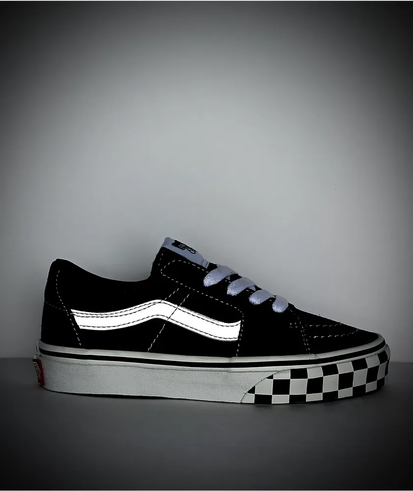 Vans Sk8-Low Reflective Black & White Skate Shoes