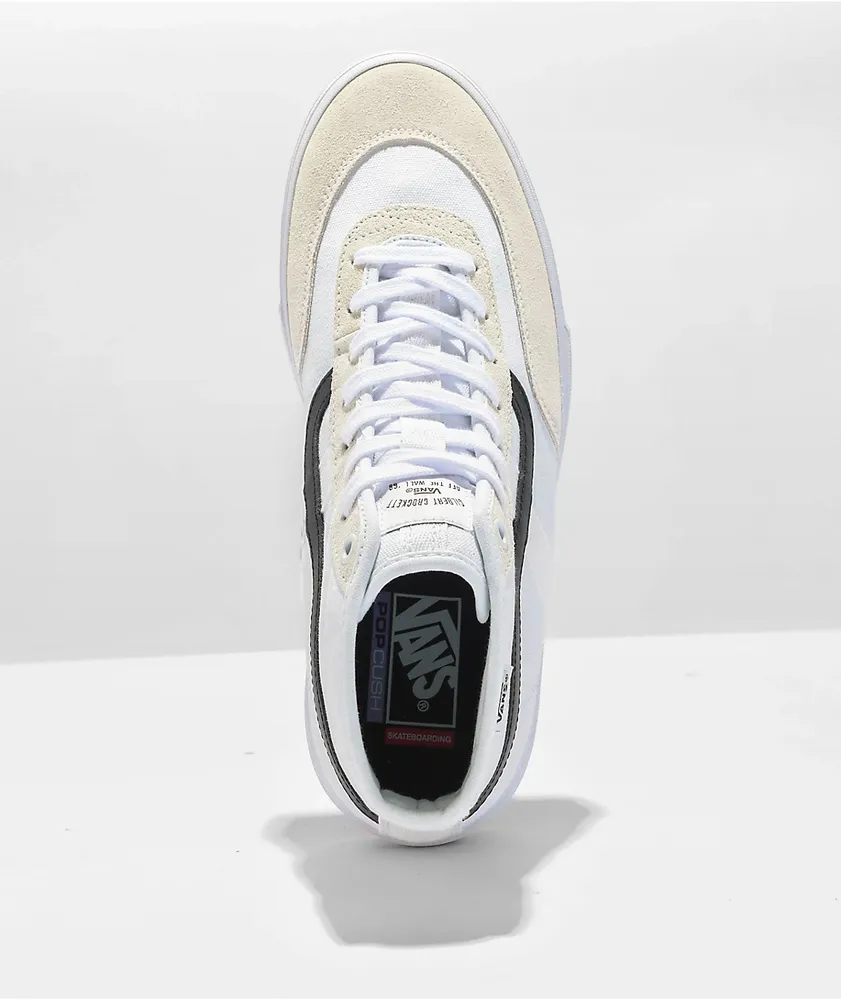 Vans Skate Crocket High White, Black Skate Shoes 